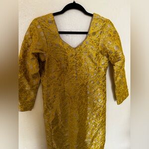 Yellow salwar suit with chiffon dupatta